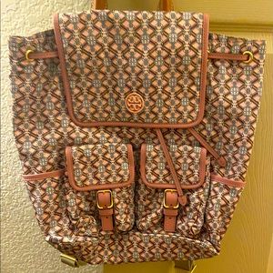 Tory Burch Piper Printed Flap Backpack Excellent used Condition